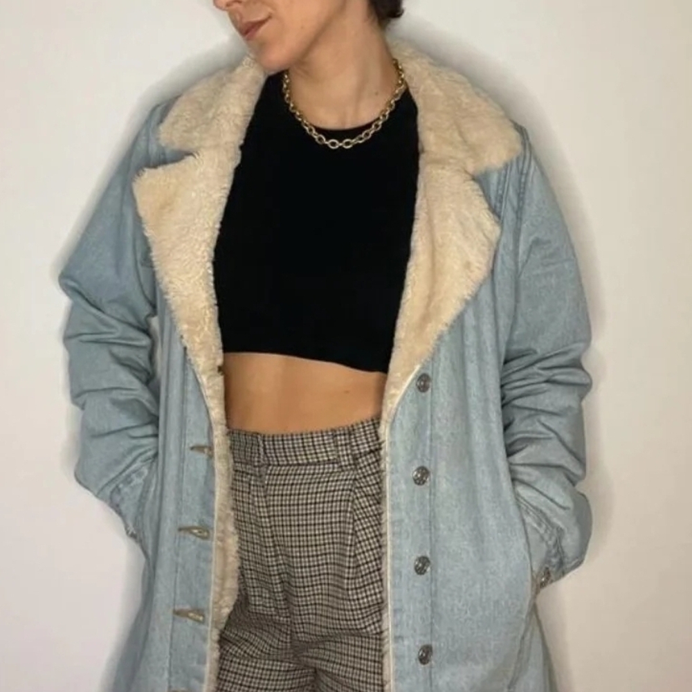 Anthropology Brand Honey Punch Cream Faux Fur Jacket M